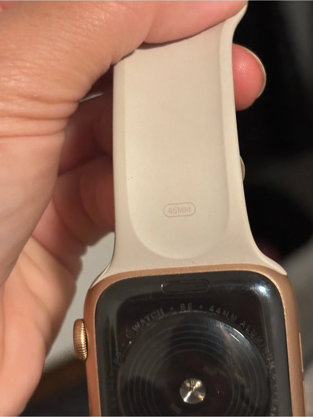 Rose Gold Apple Watch Smartwatch with Cream Silicone Band - Premium Wearable